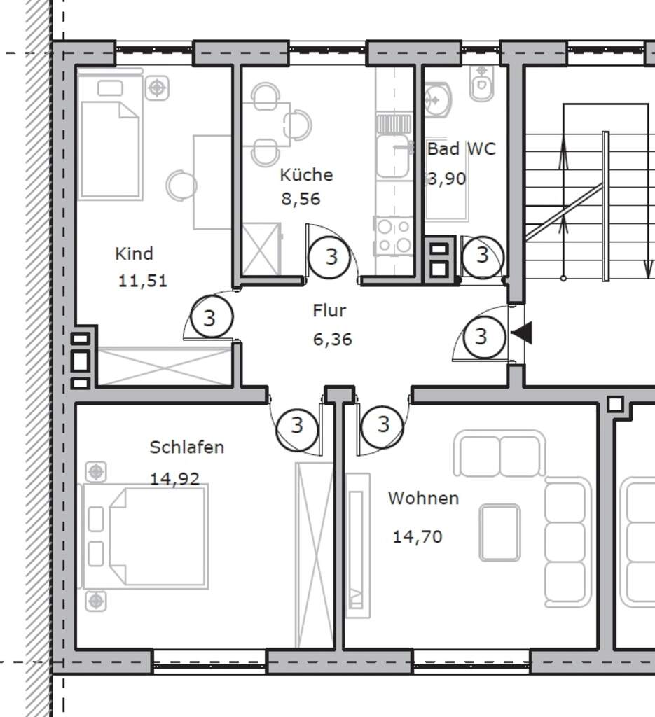 Wohnungen in Chemnitz: rustikal und gemütlich - 3-Raumwohnung mit