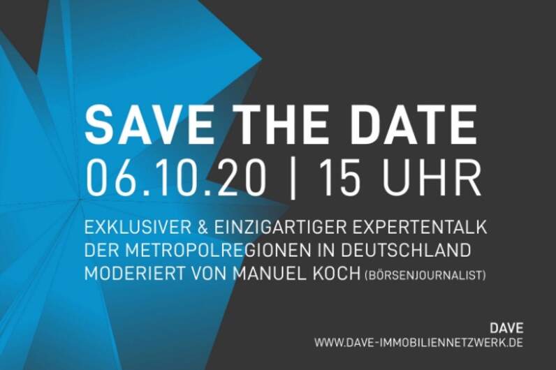 Save the Date: DAVE präsentiert live aus Berlin Ihre Marktbereichte für 2020 / 2021