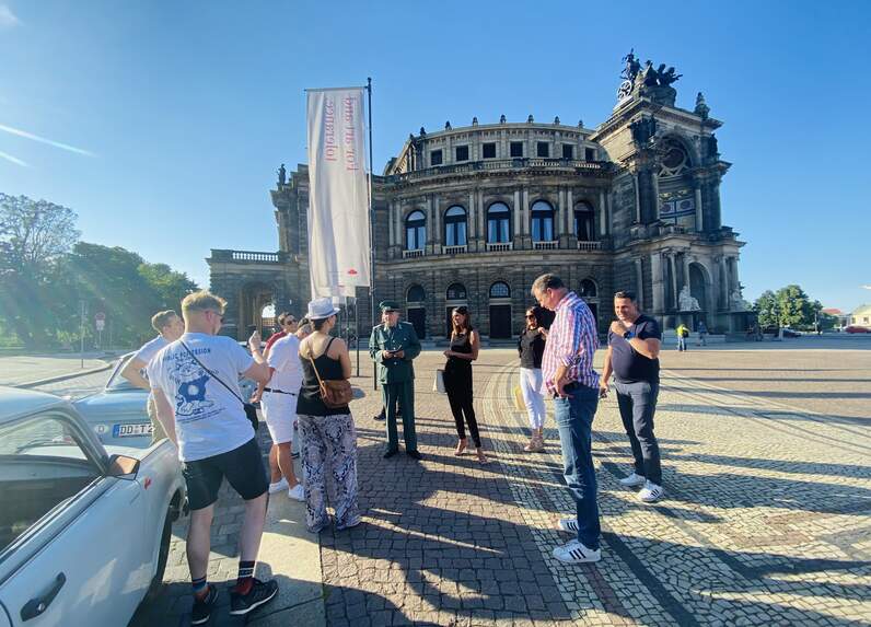 Schönes Event - Mit dem Trabi durch die Dresdner City