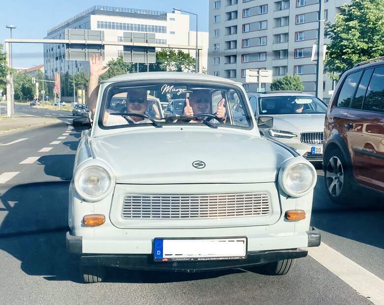 Schönes Event - Mit dem Trabi durch die Dresdner City