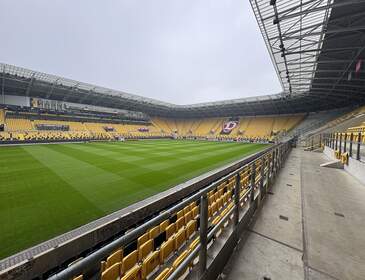 Die Repräsentanz Dresden von IVD Mitte-Ost unterwegs im Rudolf-Harbig-Stadion