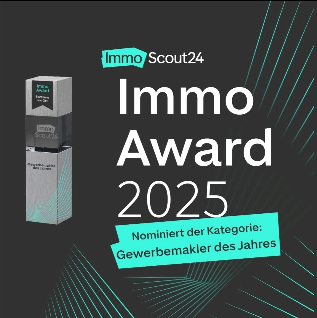 In der Kategorie "Gewerbemakler des Jahres" für die Region Ostdeutschland nominiert!