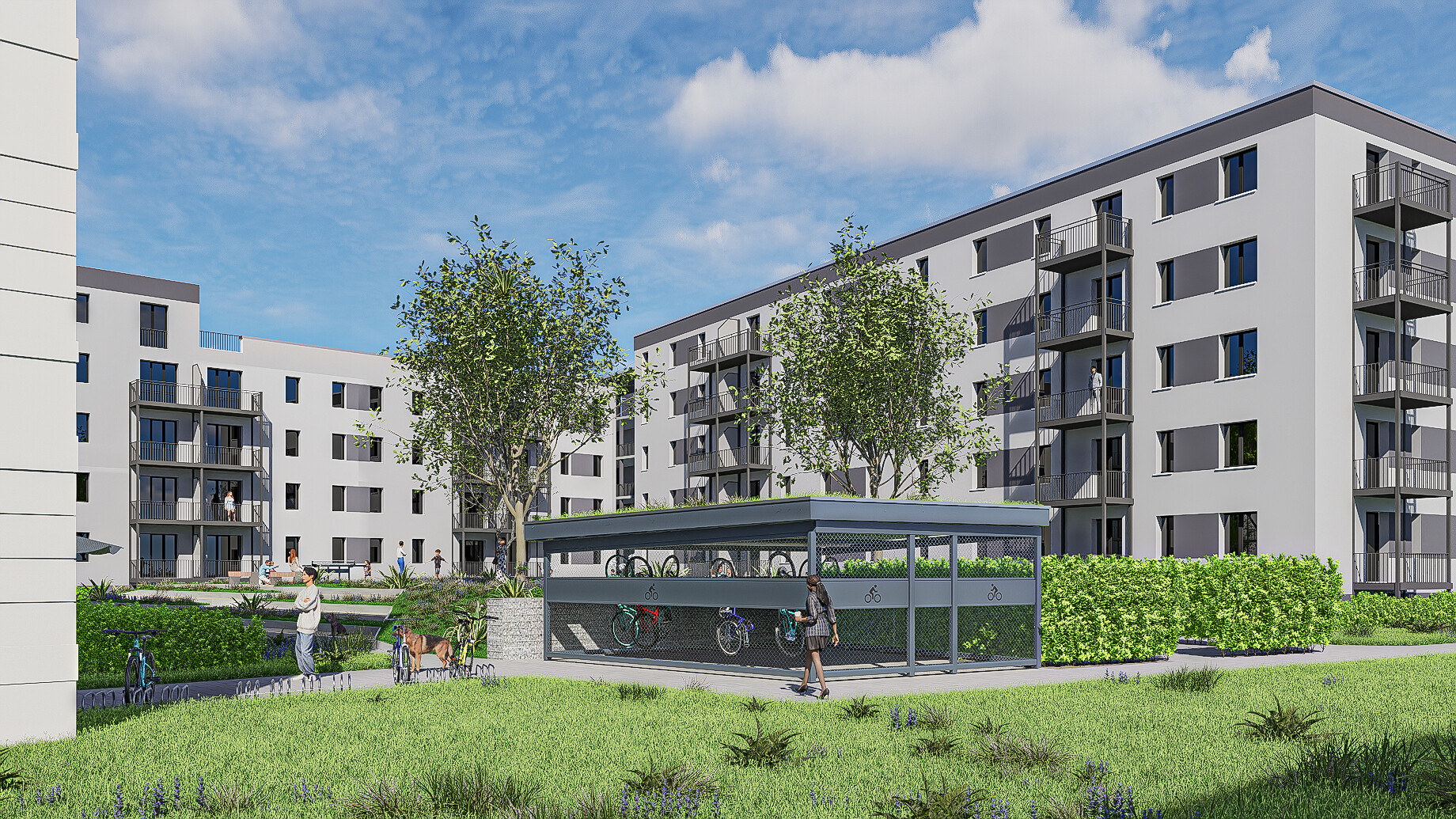 Erstbezug | Modernes Stadtquartier in Leipzig | Vierzimmerwohnung mit Balkon zum Kauf