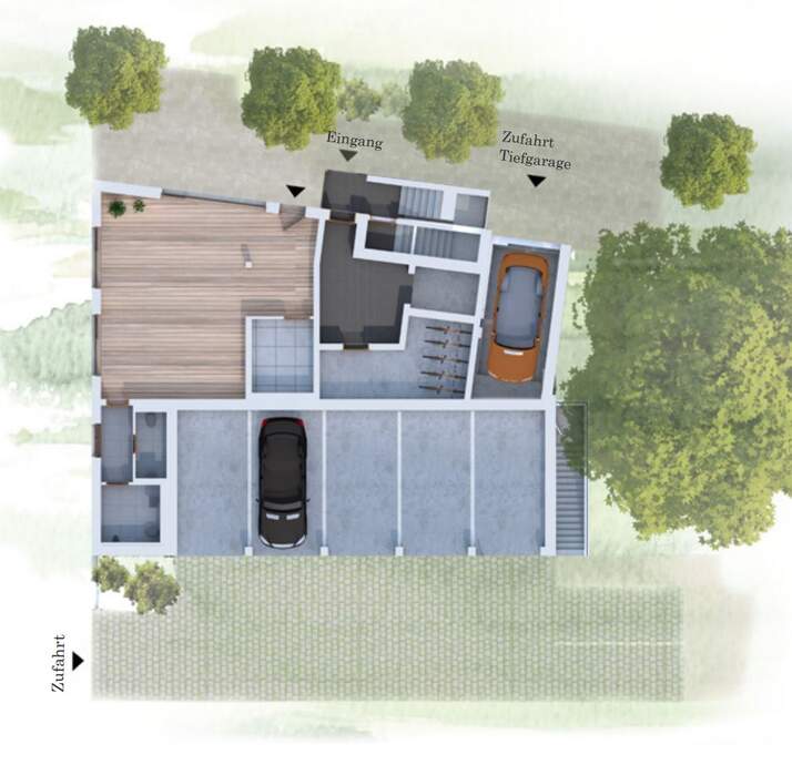 Stellplätze im EG + Gewerbe