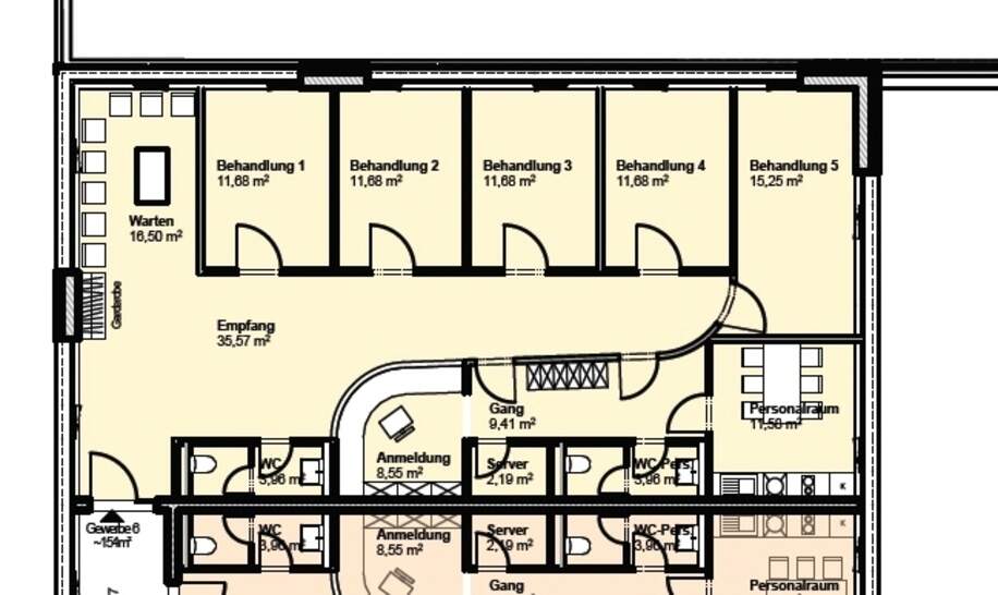 Grundriss Bürofläche