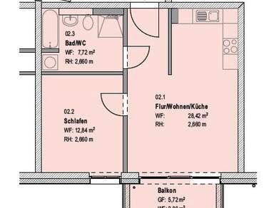 * Wohnung mit Balkon und Einbauküche in ruhiger Lage zum MIETEN *