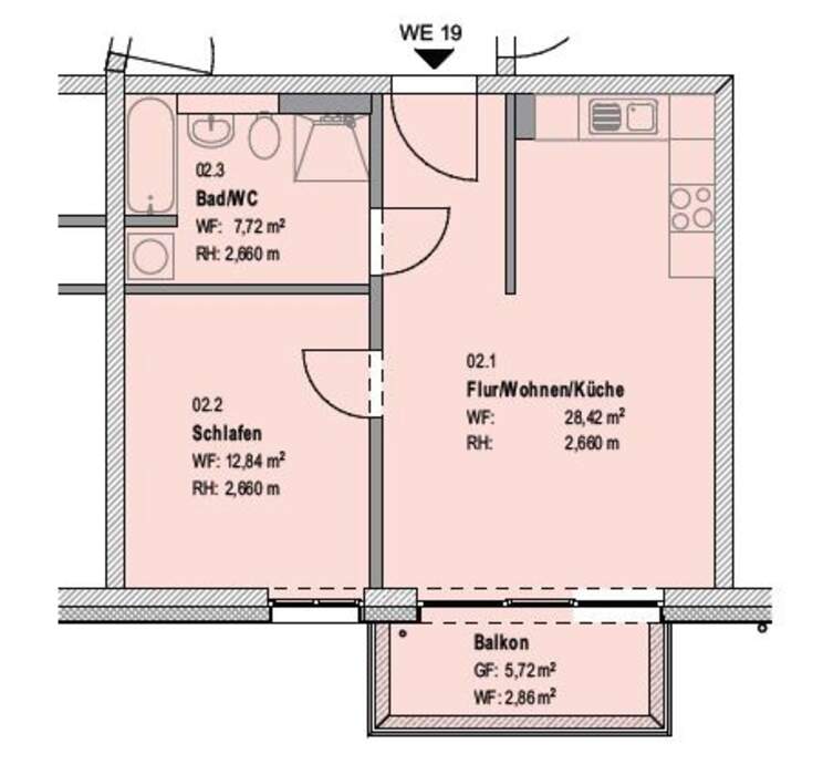 Grundriss WE 19 - Immobilienmakler Dresden, Chemnitz, Leipzig