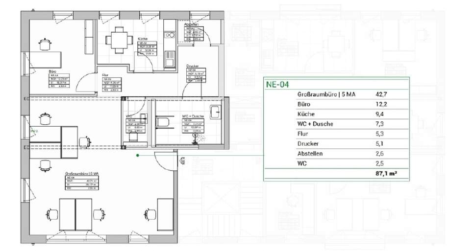 Grundriss mit Flächenberechnung