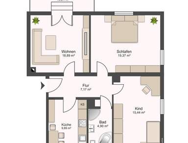 Terrasse & Gartenanteil | 3-Zimmerwohnung mit Stellplatz in Dresden Strehlen zum Kauf