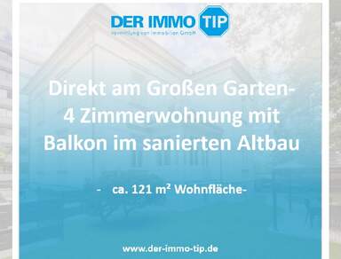 Direkt am Großen Garten | 4 Zimmerwohnung mit Balkon im sanierten Altbau zum Kauf