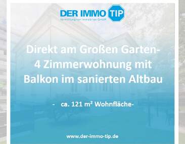 Direkt am Großen Garten | 4 Zimmerwohnung mit Balkon im sanierten Altbau zum Kauf