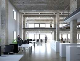 Büroflächen mit Industriecharme in Dresdner Osten mieten +++ Erstbezug nach Sanierung