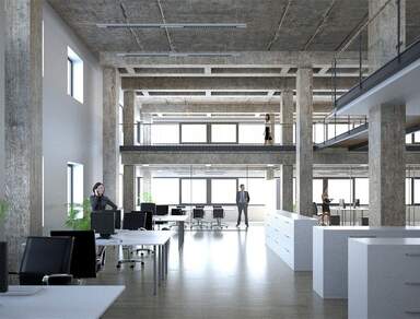 Büroflächen mit Industriecharme in Dresdner Osten mieten +++ Erstbezug nach Sanierung