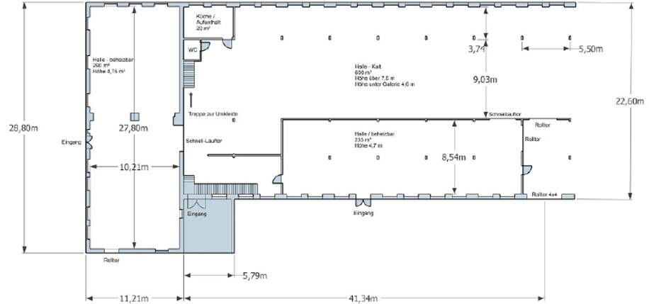 Grundriss Halle