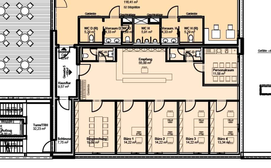 Grundriss Bürofläche