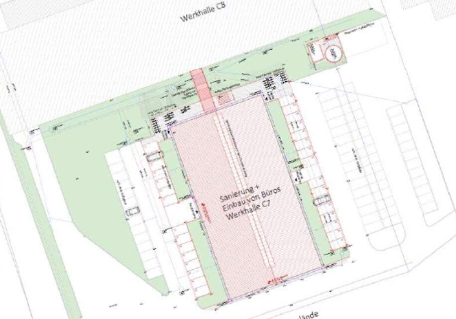 Lageplan mit Stellflächen für PKW