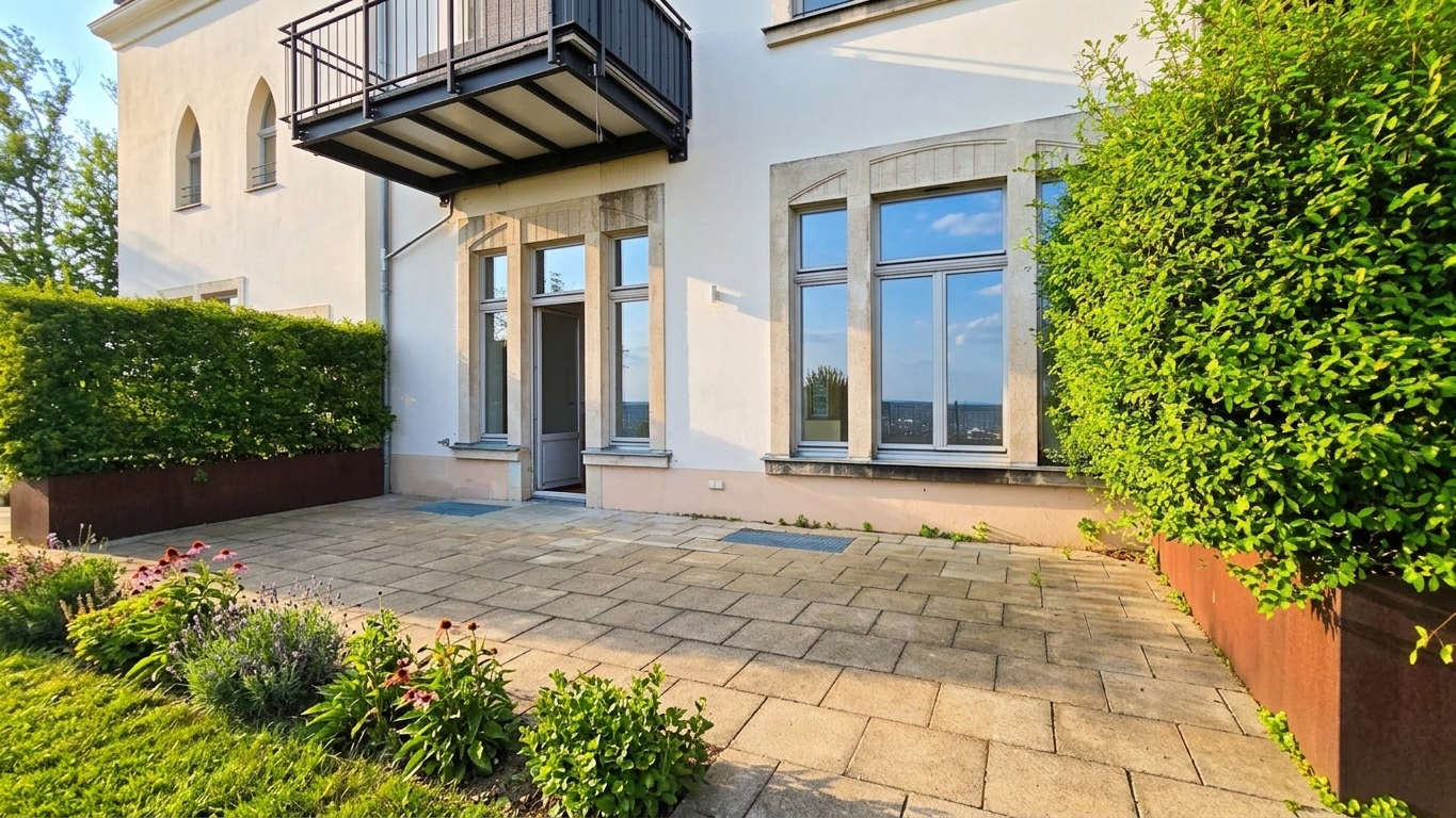 Traumhaft & exklusiv residieren in Cossebaude-Garten mit Blick auf die Weinreben - 2 Carports inkl.